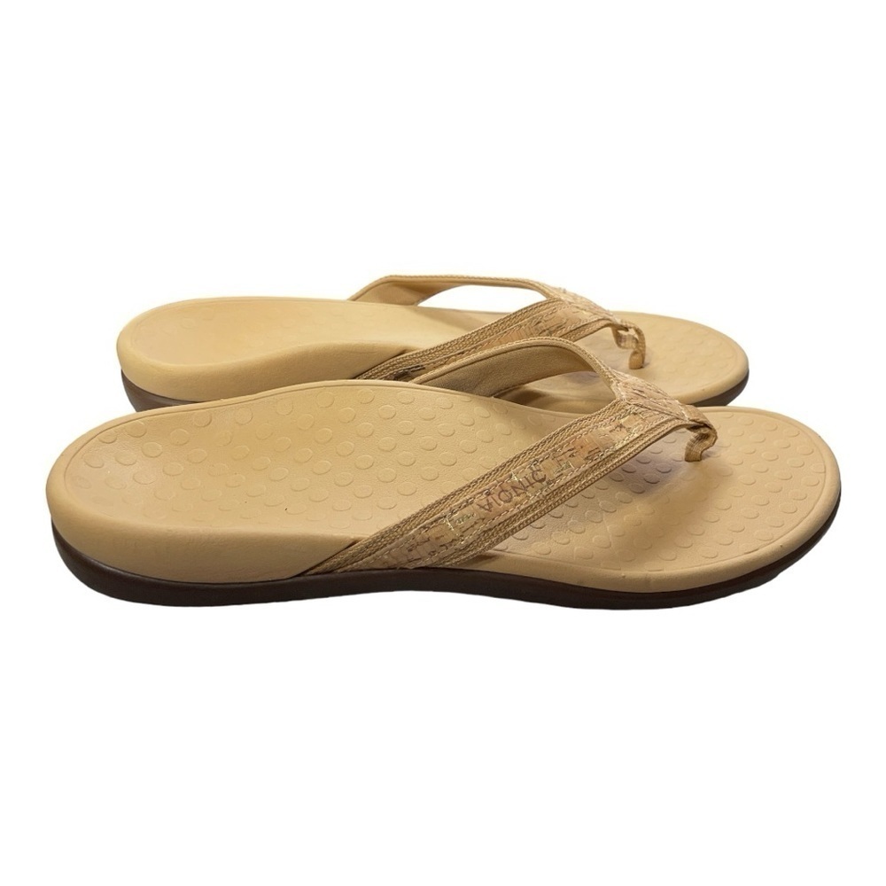 Vionic Tide II Flip Flops Bronze
Metallic Bamboo Sandals
Womens Size 10 - Picture 3 of 9